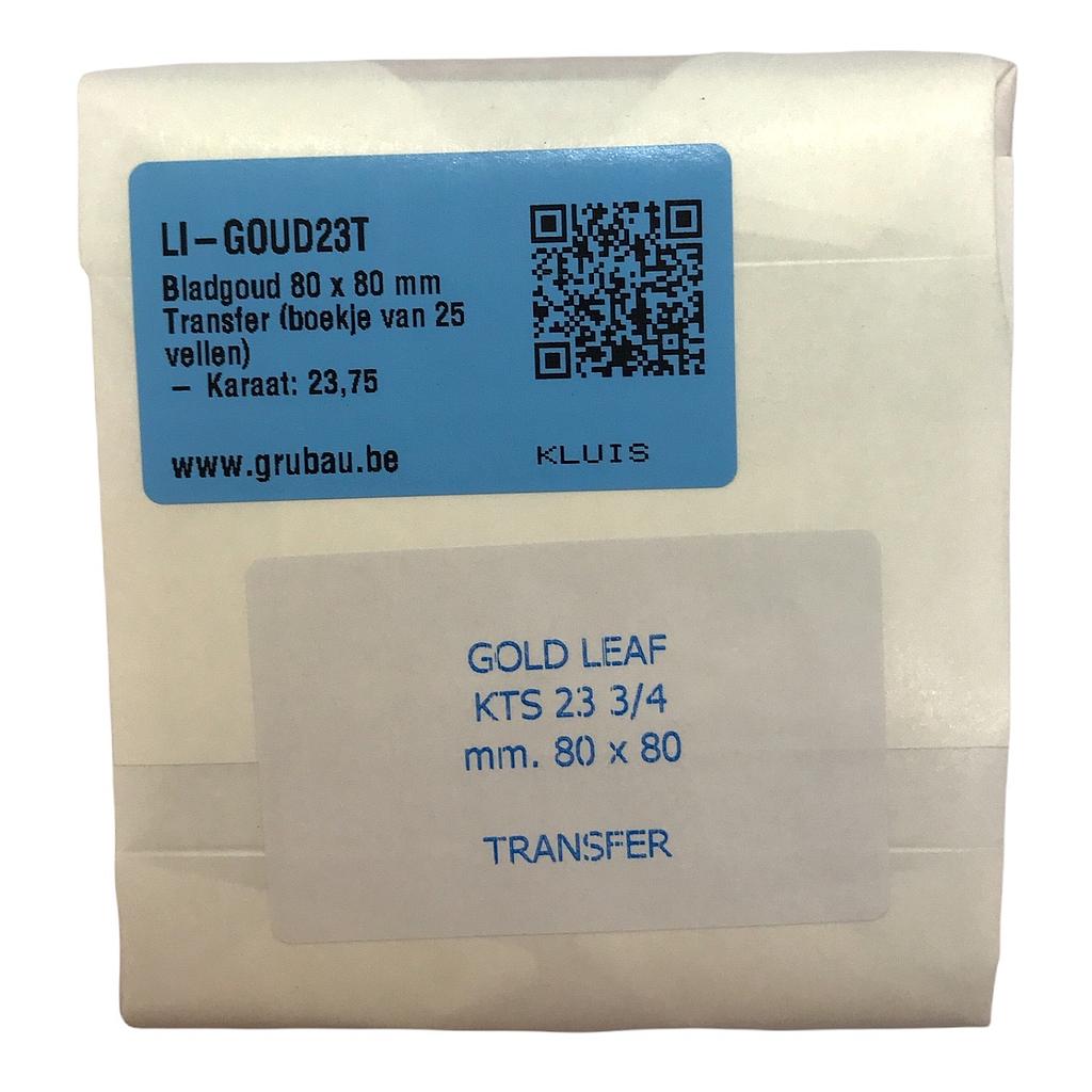 Bladgoud 80 x 80 mm Transfer (20 boekjes van 25 vellen)