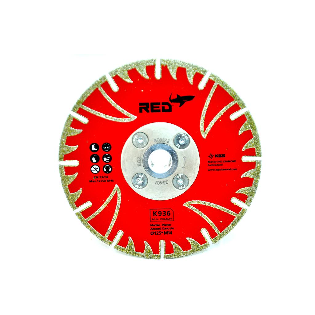 KGS Disque Diamanté Red K936 Électrodéposé pour Marbre et Pierre Calcaire M14