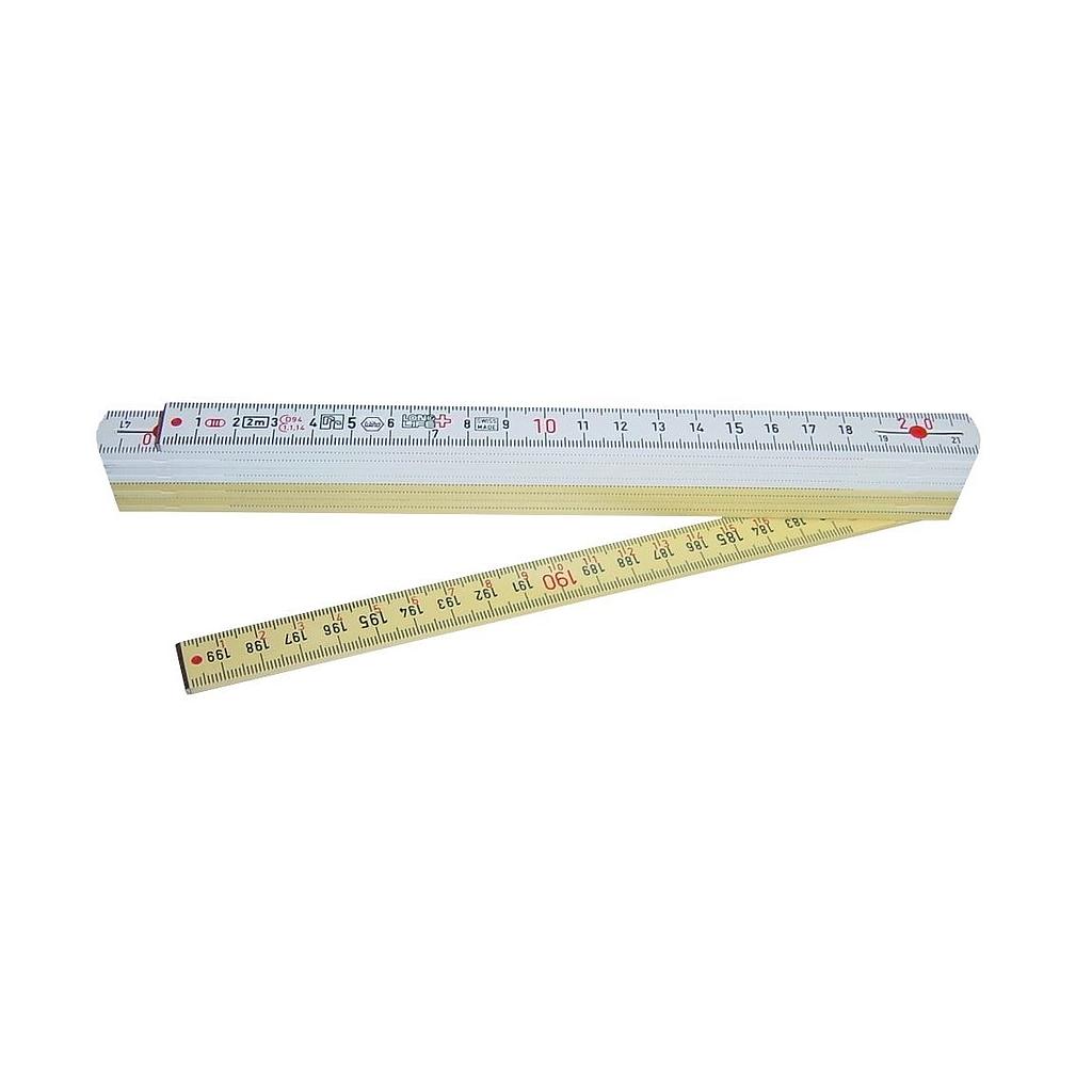Vouwmeter Glasvezel Longlife Wit-Geel