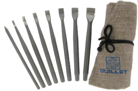 Basic Kit with 8 Lettering Chisels Europ ++ Widia for Marble, Blue Limestone and Granite