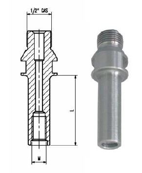 ADI Kroonhouder / Verlengstuk R1/2" Linkse Draad