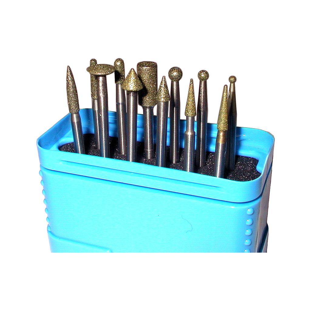 Diamond Router Bit op Tige 3 mm - Set 12-Delig