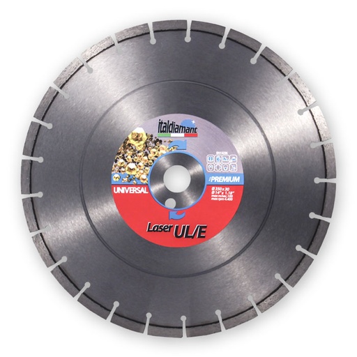 Italdiamant Disque Diamanté Laser UL/E pour Briques et Béton (Armé) Encoches Réduites - Non Silencieux
