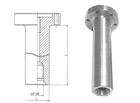 ADI Adapter Ø38 mm with Bore Ø50 mm with 6 screw holes and Internal 1/2" Thread