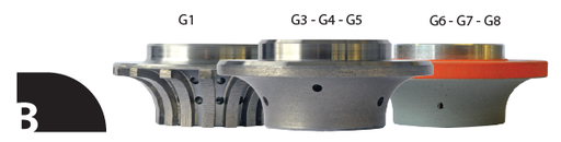 Nicolai Profiling Wheel for Granite and Composite Ø60 mm B20 R=20 mm Bore 35 mm
