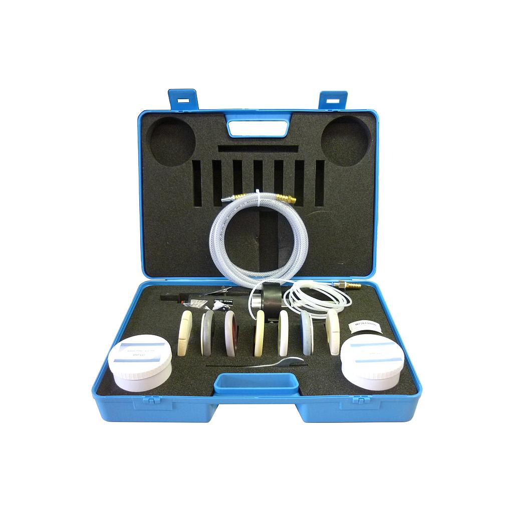 Waterafvoerschijf Set Pneumatische Machine en 7 Waterafvoerschijven Ø100 x 22,2 mm - Radius: 12,7 mm in Koffer