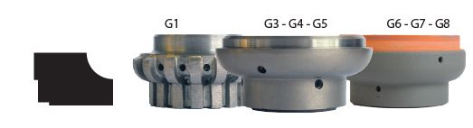 Nicolai Profiling Wheel for Granite and Composite Ø60 mm L20 R=10 mm L=10 mm Bore 35 mm