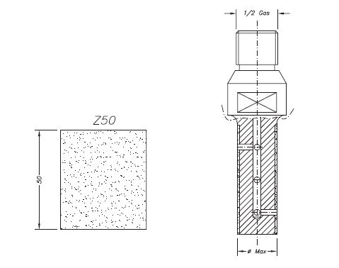 Marmo Profielfrees voor Graniet en Composiet  Ø20 mm Z50 R1/2&quot;