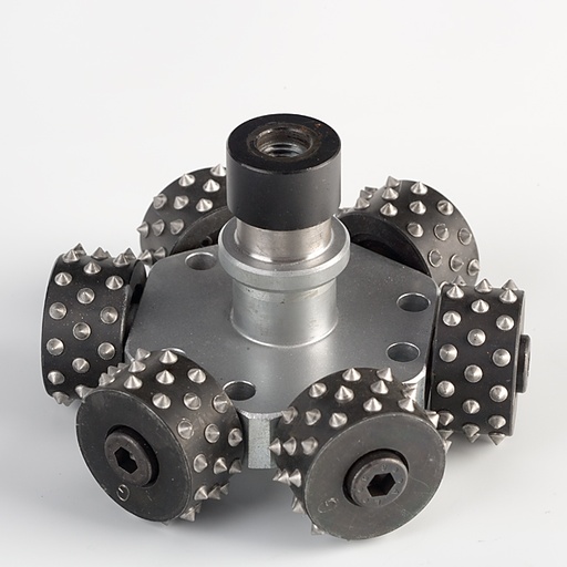 ABR Bouchardeerplateau Ø150 mm 6 rollen voor Natuursteen en Beton M14