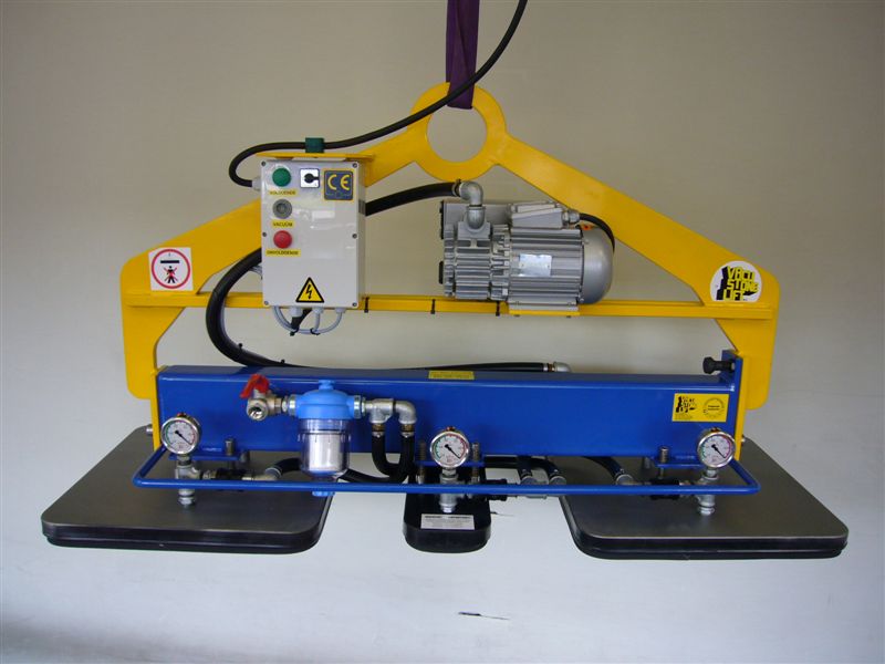 Système de Levage à Vide Type NU.RH Electrique 2x 450 x 450 mm + 1x 550 x 220 mm H1500 / V750kg CE