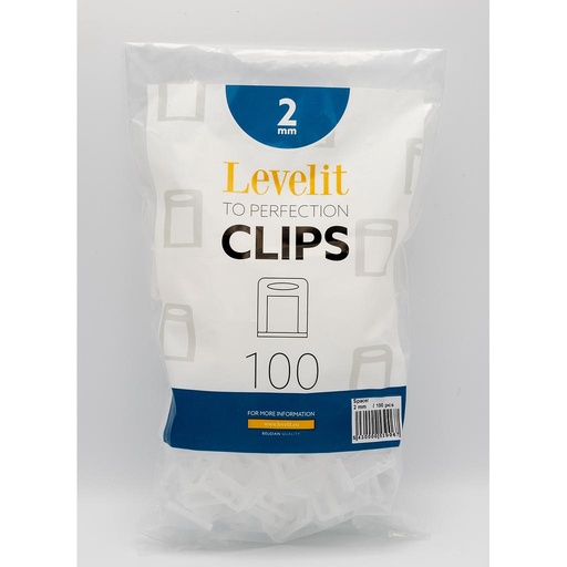 Levelit Spacer Clips 2 mm - Bleu (Emballage Sac 100 pièces Sac 250 pièces Sac 500 pièces Boîte 2000 pièces)