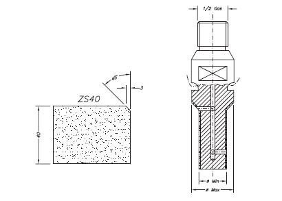 Marmo Profielfrees voor Graniet en Composiet Ø20 mm ZS40 R1/2&quot;