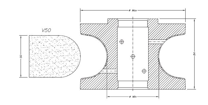 Marmo Profiling Cutter for Marble and Blue Stone Ø60 mm V50 - Bore 35 mm for CNC