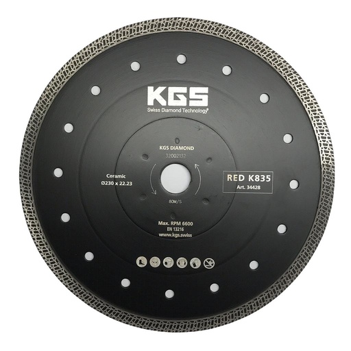 KGS Diamond Blade RED™ K835 for Ceramics