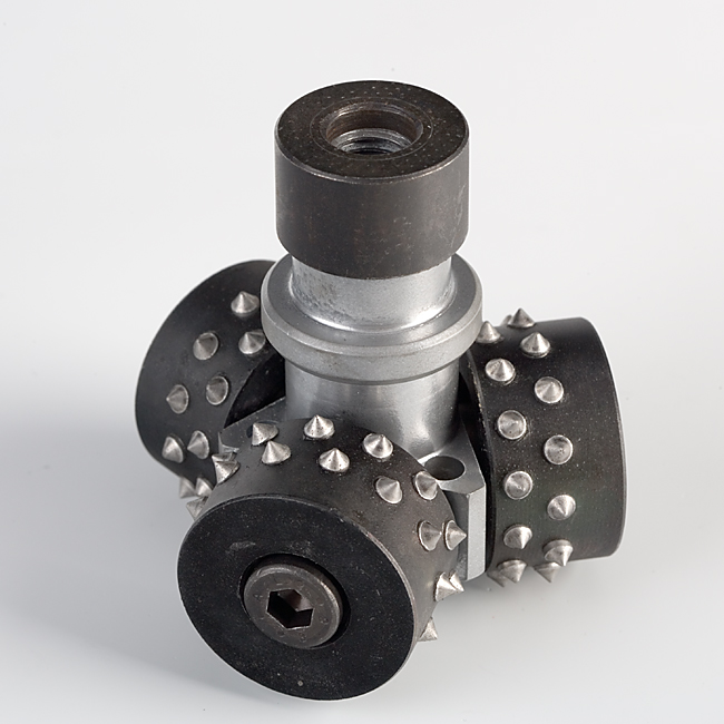 ABR Plateau à Boucharder Ø100 mm 3 Rouleaux pour Pierre Naturelle M14