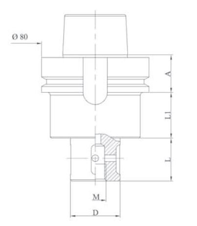 Cône Porte-Outils pour CNC Breton HSK80 pour Fraise de Profilage