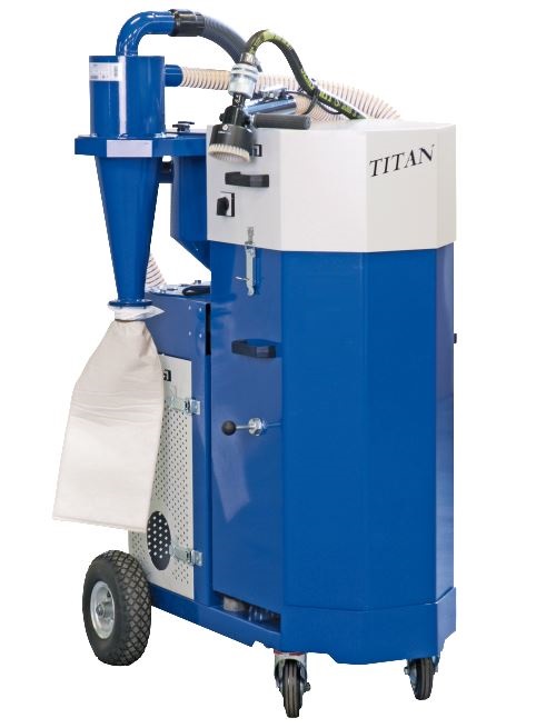 Zandstraalapparaat Titan 2.0 Compact (8 mm) + Stofafscheider Blue Line (Wit/blauw)