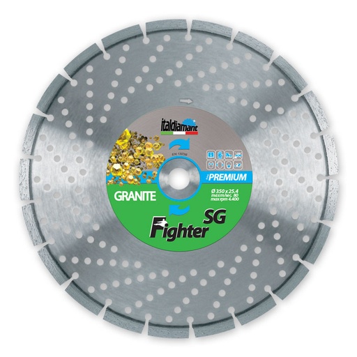 Italdiamant Disque Diamanté Fighter SG pour Granit et Matériaux de Construction