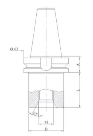 [THI-CHOUD30T] CNC-Cone voor Thibaut New Type ISO40 - M30 Inwendig (Nuttige Hoogte 23 mm)
