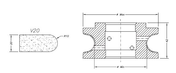 Marmo Profielfrees voor Graniet en Composiet Ø60 mm V20 - Asgat 35 mm voor CNC