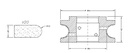 Marmo Profiling Cutter for Granite and Composite Ø60 mm V20 Bore 35 mm for CNC
