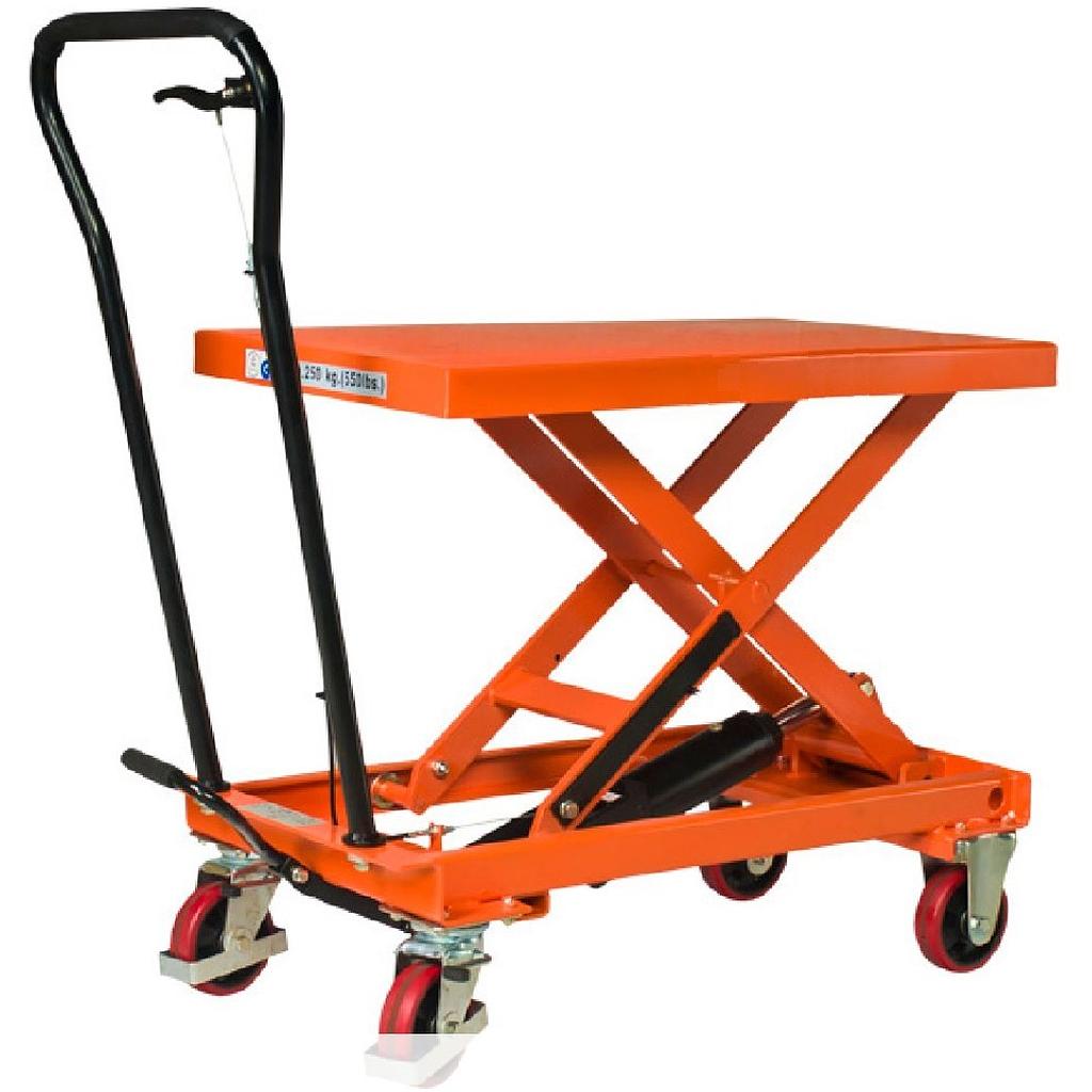 Scissor Lift Table - 1010 x 520 mm Hydraulic Foot Pedal Height H=430 - 955 mm