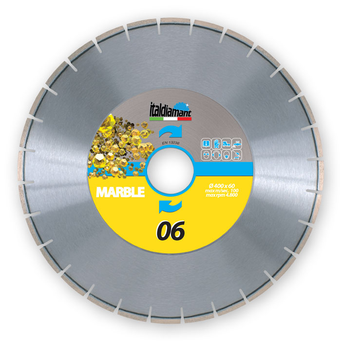 Italdiamant Disque Diamanté pour Marbre 06 pour Débiteuse de Table