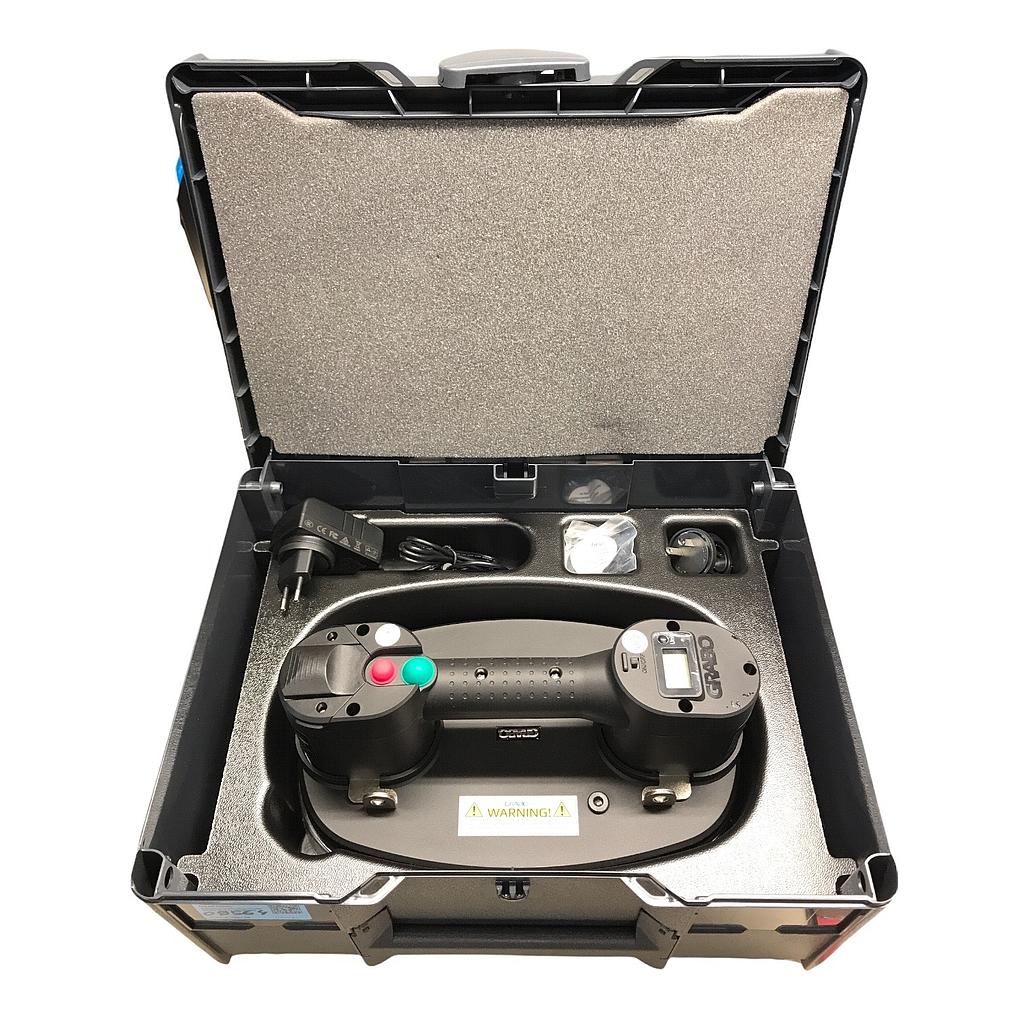 Electric Hand Vacuum Suction Grabo Pro in a Case