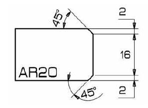 ADI Profielfrees voor UCS en Keramiek Ø20 mm AR20 R1/2"