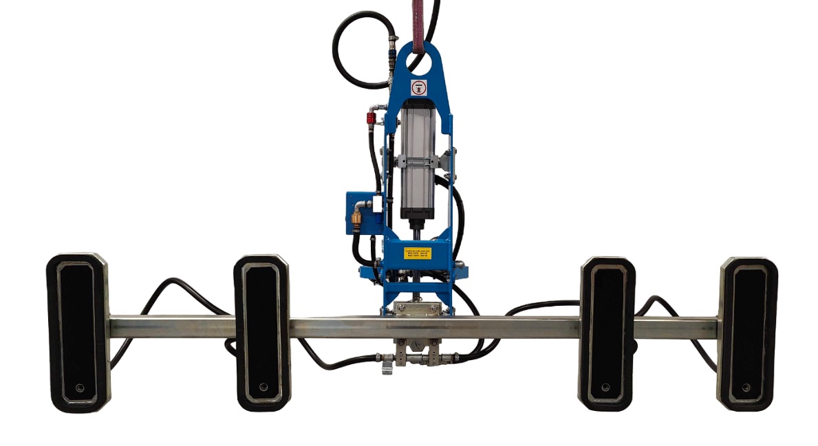 Vacuüm Hefsysteem Grutec Type MP-MINI 4 x 450 x 150 mm Zacht op perslucht + Cilinder