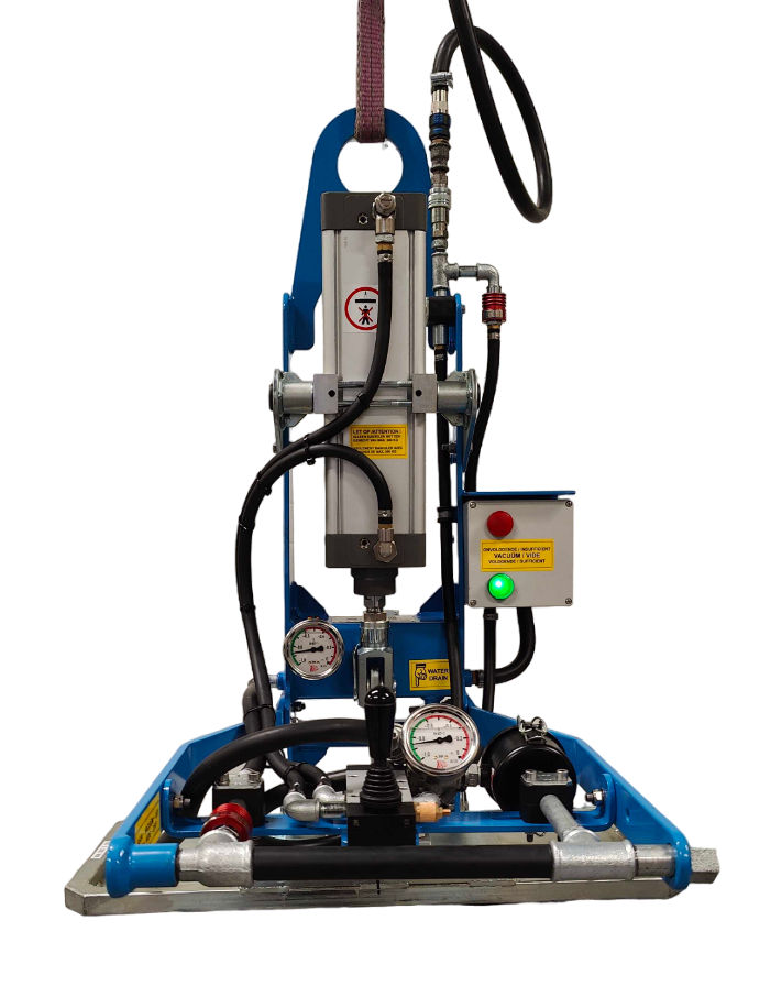 Vacuüm Hefsysteem Grutec Type MP-MINI 4 x 450 x 150 mm Zacht op perslucht + Cilinder